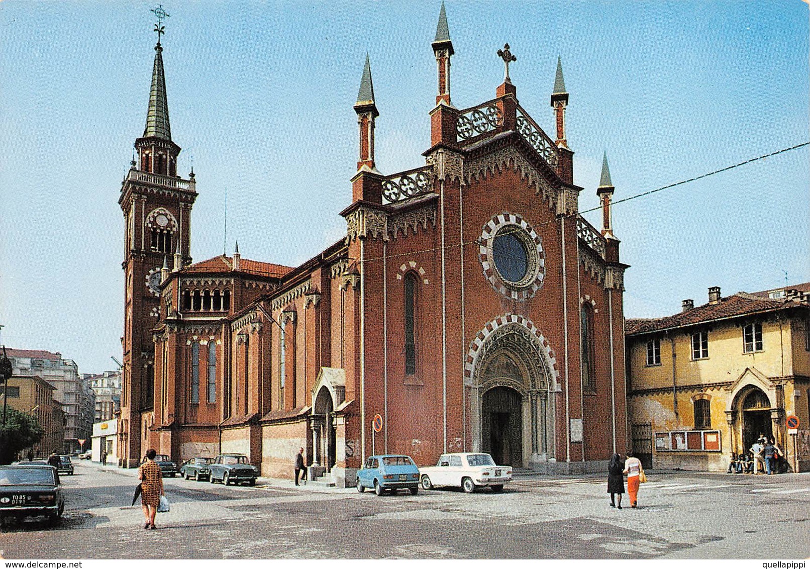 010645 "TORINO - CHIESA DI SAN BERNARDINO"  ANIMATA, AUTO. CART NON SPED - Iglesias