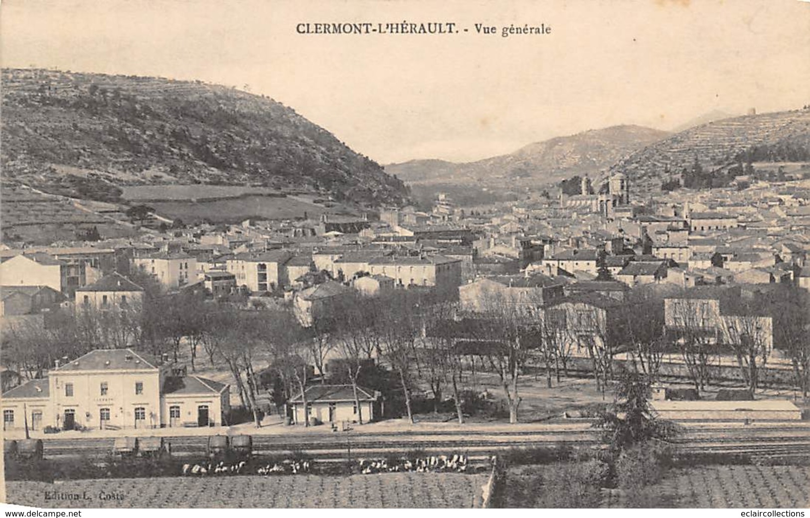 Clermont L'Hérault          34          Vue Générale Et La Gare             (Voir Scan) - Clermont L'Hérault