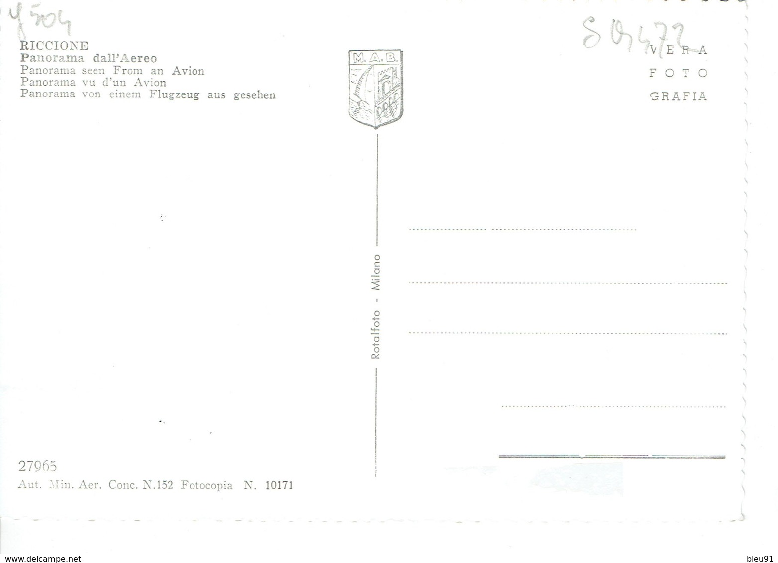 CARTE MAXIMUM RICCIONE 1960 - Verzamelingen & Reeksen