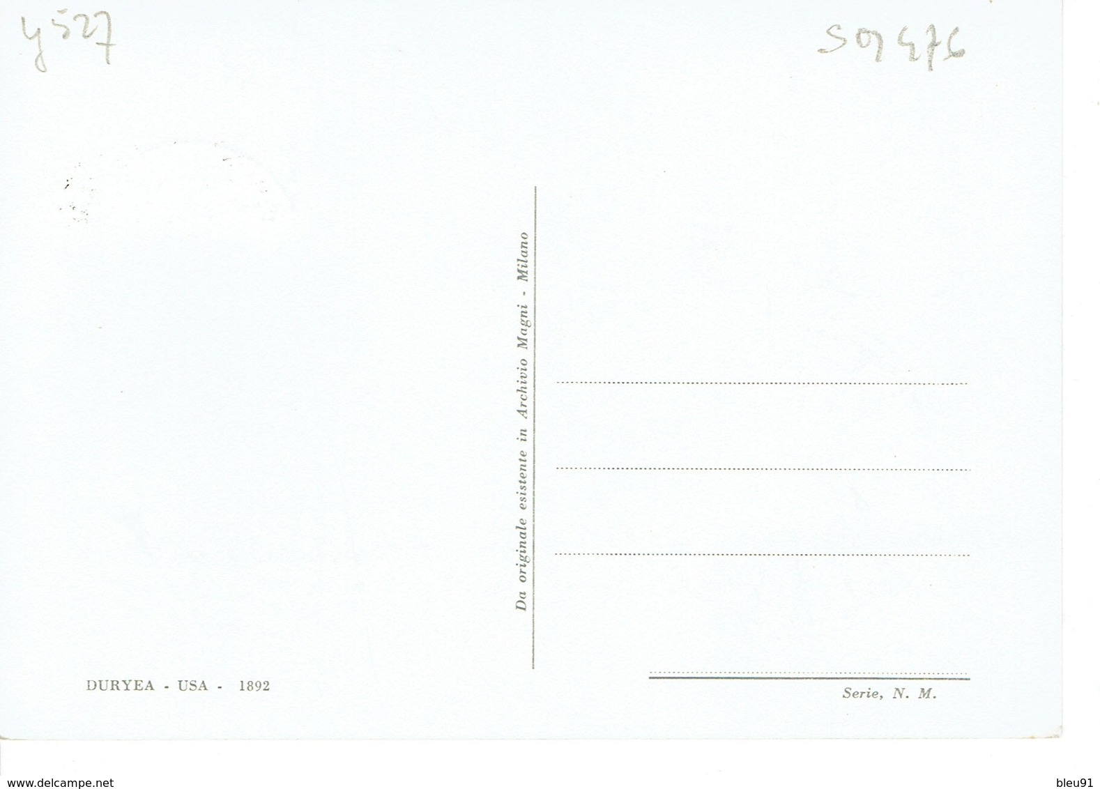 CARTE MAXIMUM DURYEA 1892 - Collezioni & Lotti