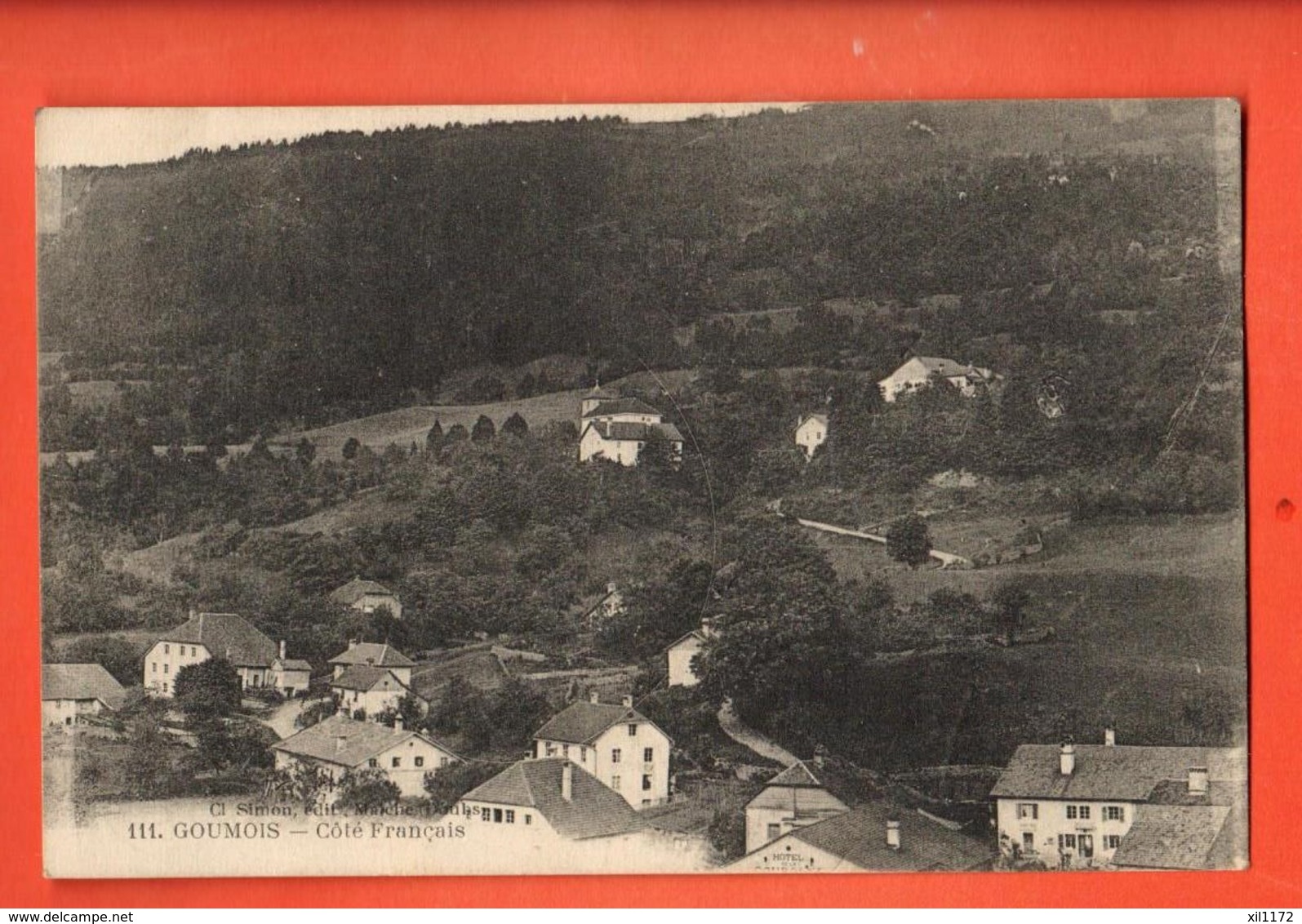 TSU-25  Goumois Côté Français. Circulé 1927 Vers Tramelan, Timbres Français - Goumois