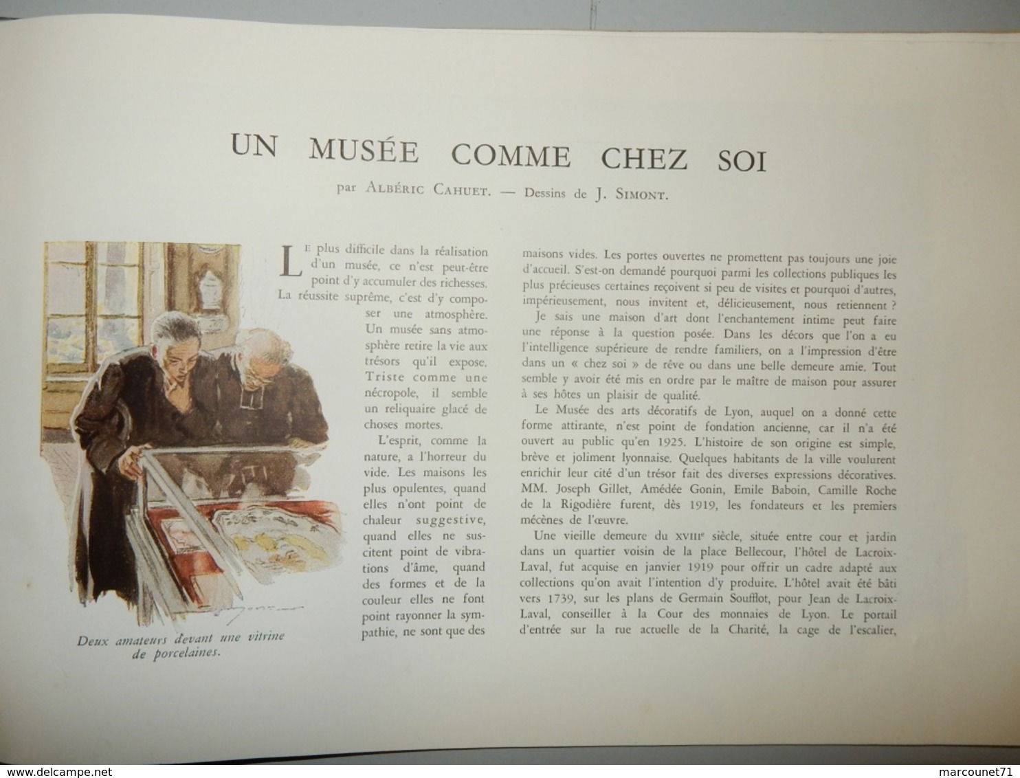 RARE DOCUMENT 1942 LE MUSÉE DES ARTS DÉCORATIFS DE LA CHAMBRE DES COMMERCES DE LYON ILLUSTRATEUR J SIMONT - Innendekoration