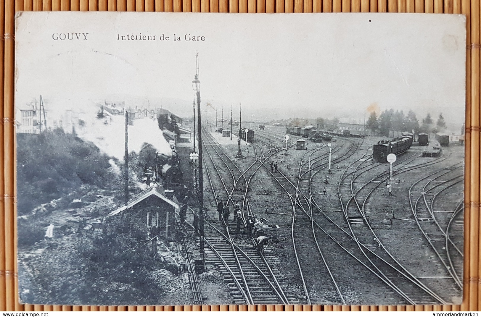 Gouvy,  Interieur De La Gare, Stempel Landsturm Batl. Celle 3. Kompanie, Bahnpoststempel - Gouvy