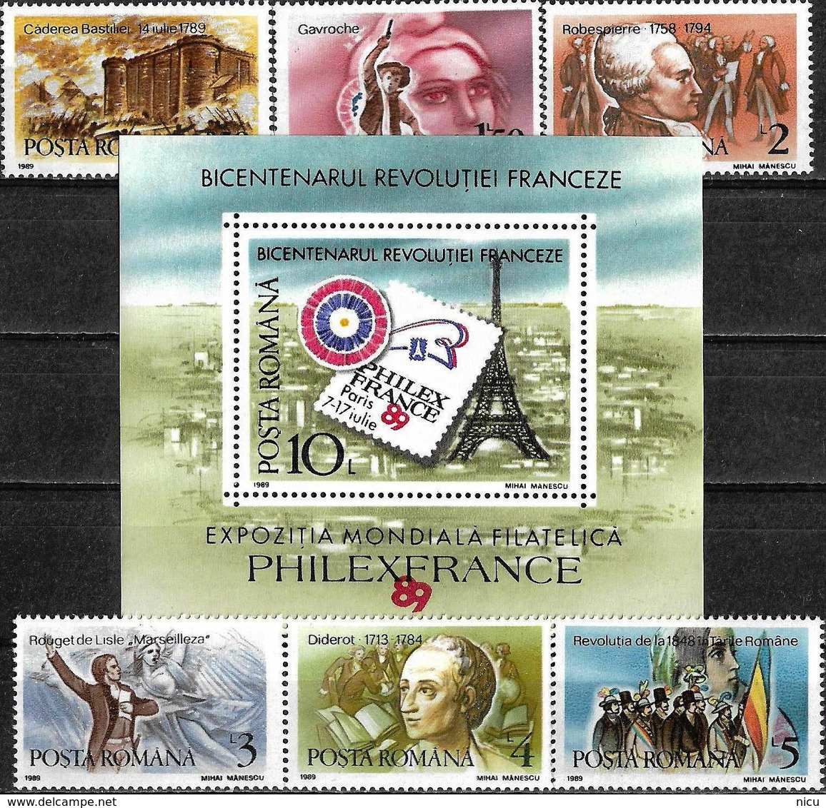 1989 - BICENTENARY OF FRENCH REVOLUTION - Unused Stamps