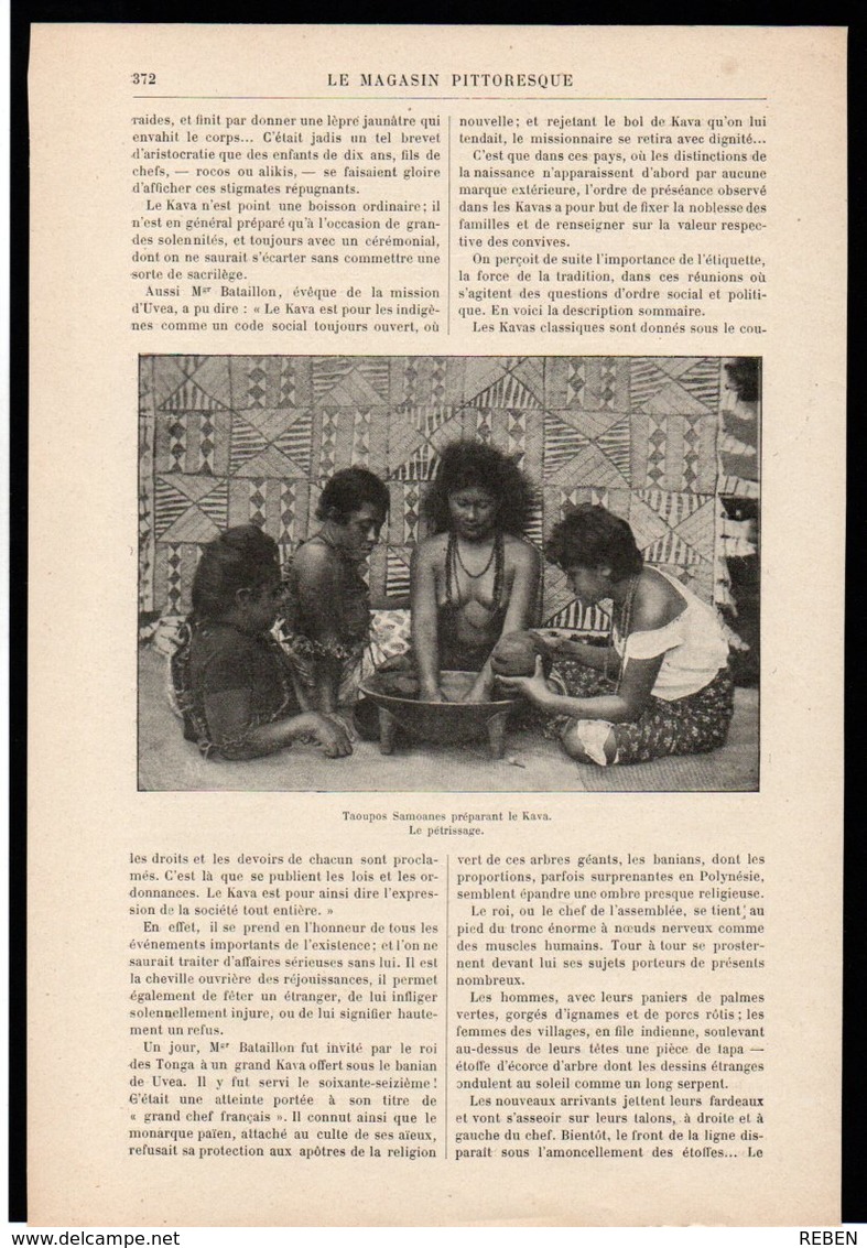 Article Coupure De Presse 2 Page(s) 2 Illustrations(s) Année 1901 (Océanie Samoa) Le Kava - Unclassified