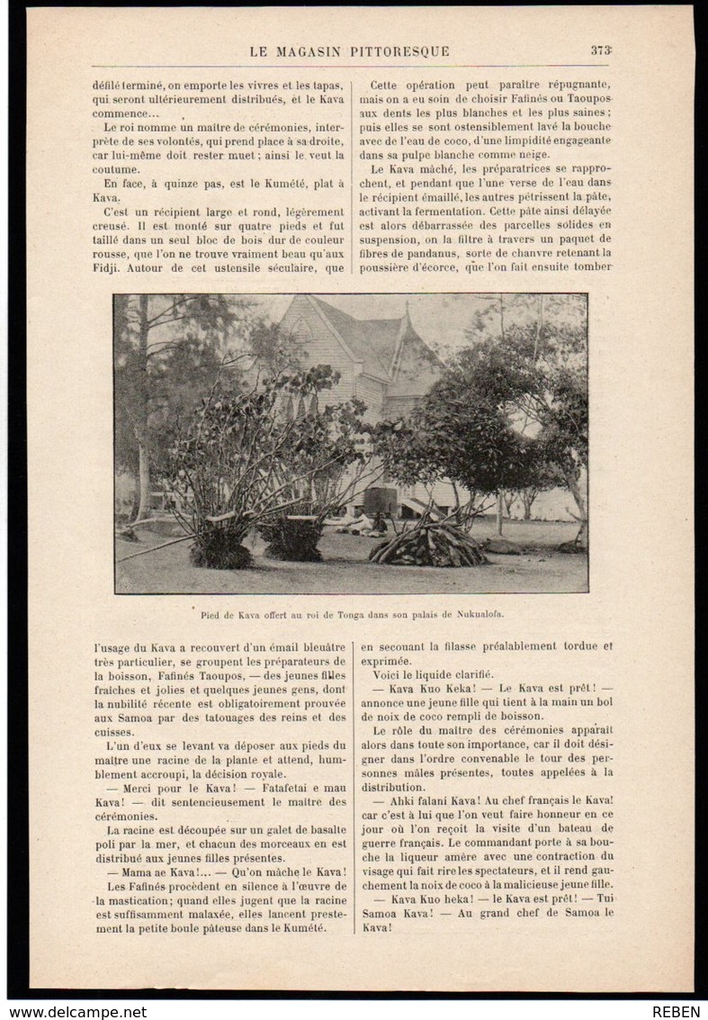 Article Coupure De Presse 2 Page(s) 2 Illustrations(s) Année 1901 (Océanie Samoa) Le Kava - Unclassified