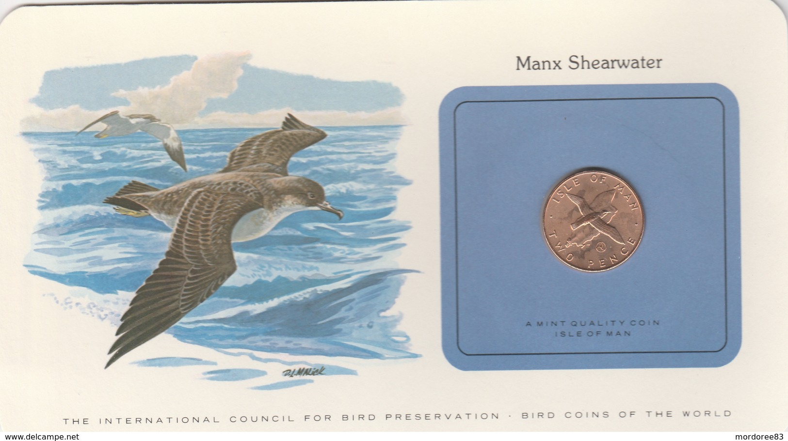 BIRD COINS OF THE WORLD - PIECES D OISEAUX - TWO PENCE - MANX SHEARWATER - PUFFIN DES ANGLAIS -1979 - Isle Of Man