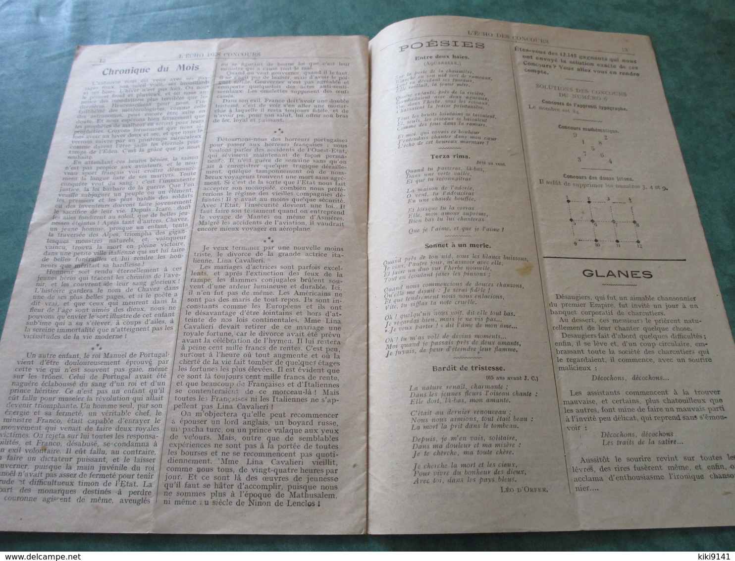 L'ECHO DES CONCOURS - Nouvelle Série N°7 - Novembre 1910 (16 Pages) - Juegos De Sociedad