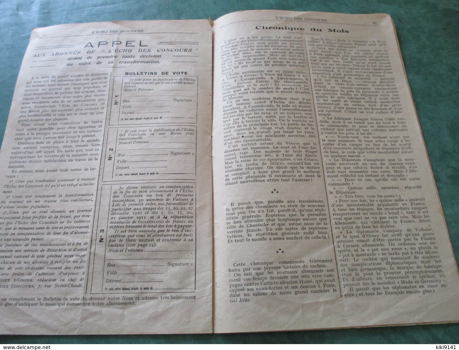 L'ECHO DES CONCOURS - Nouvelle Série N°8 - Décembre 1910 (16 Pages) - Juegos De Sociedad