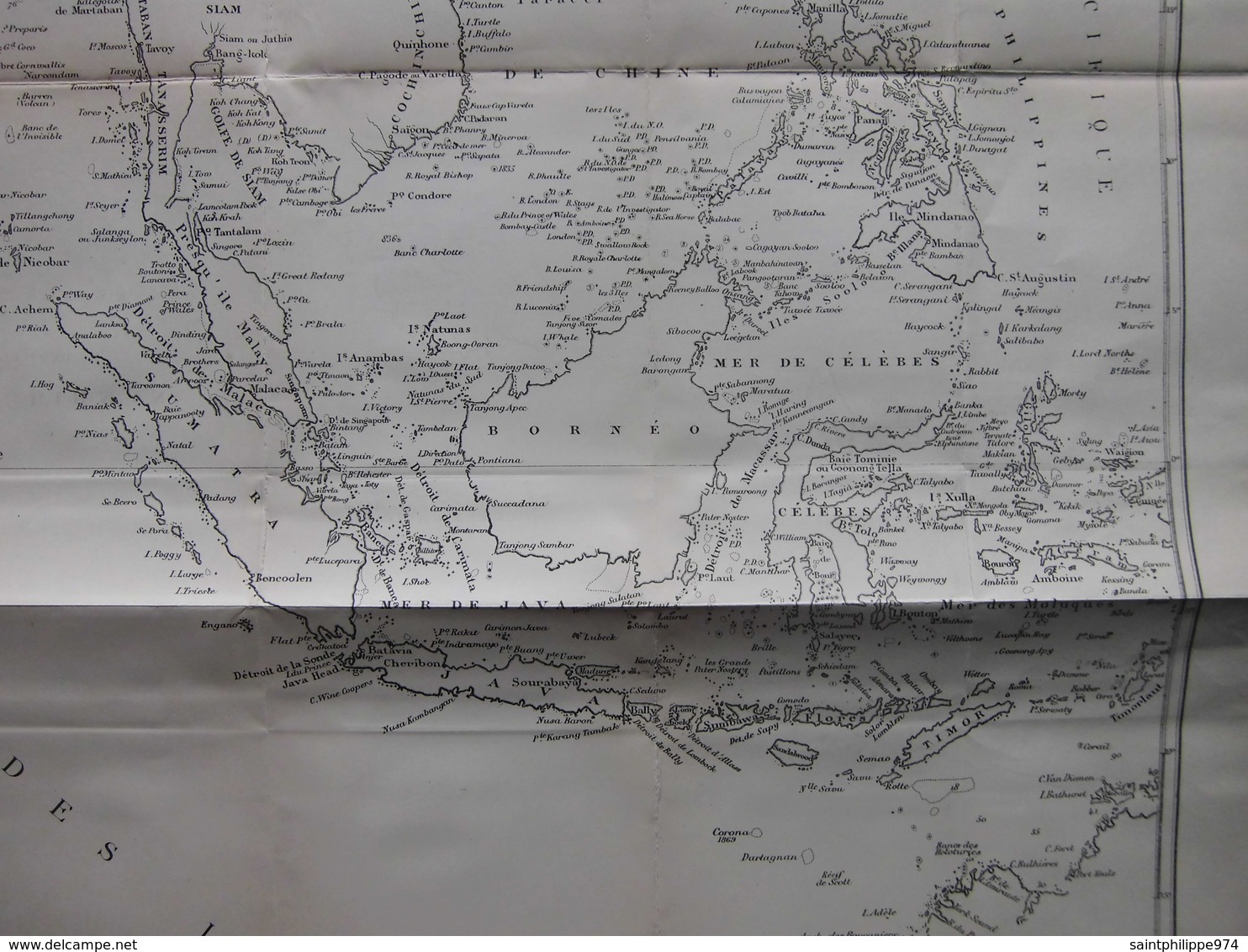 Océan Indien : Grande Carte Dépliante De 1888 Par Jurien De La Gravière - Carte Nautiche