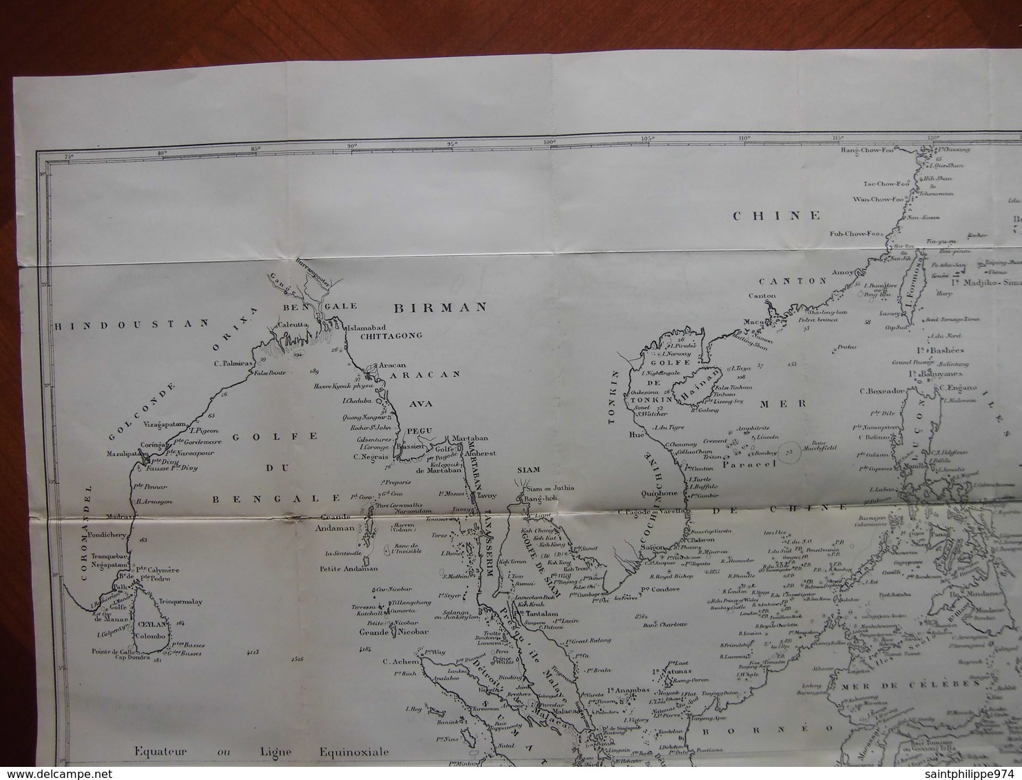 Océan Indien : Grande Carte Dépliante De 1888 Par Jurien De La Gravière - Carte Nautiche