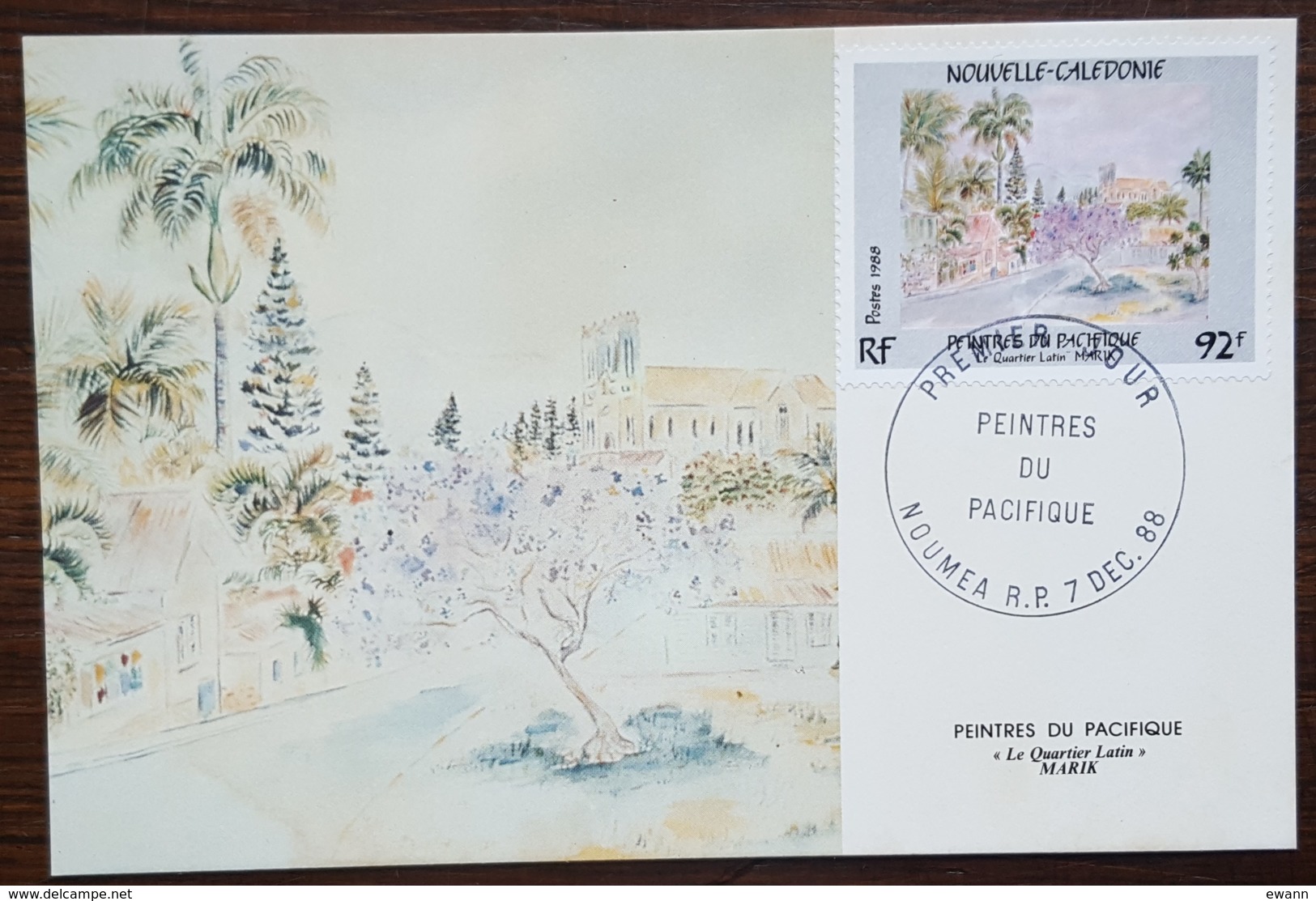 Nouvelle-Calédonie - CM 1988 - YT N°567 - Peintres Du Pacifique / Marik - Tarjetas – Máxima