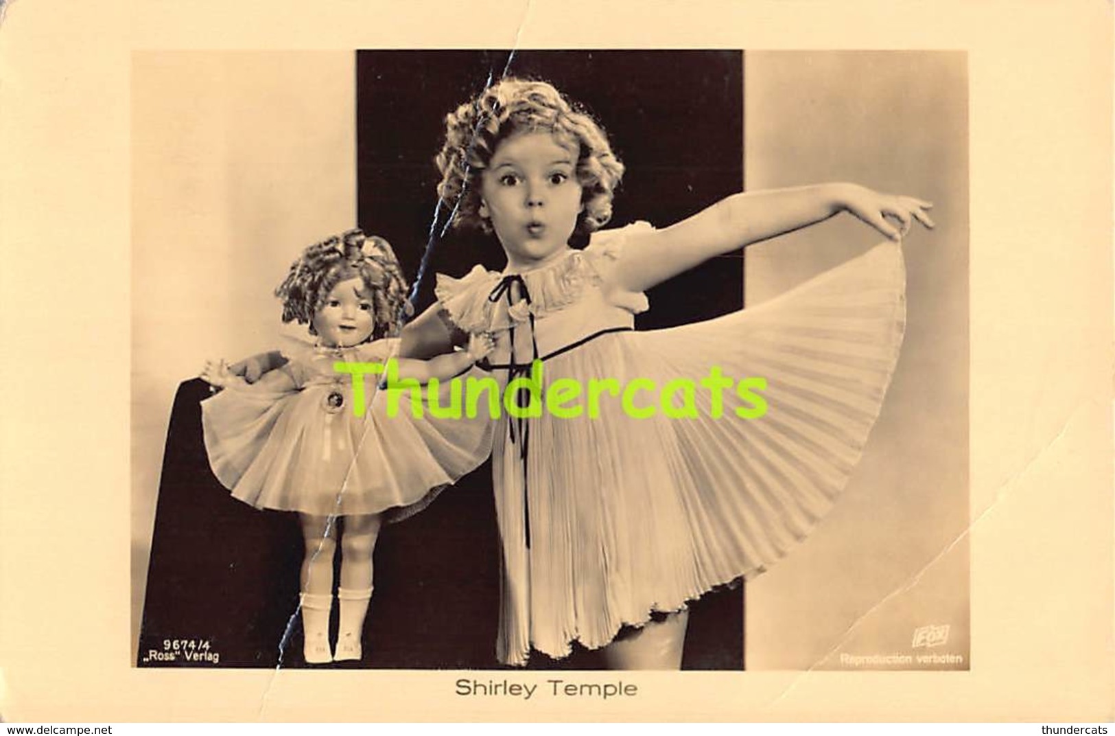 CPA PHOTO SHIRLEY TEMPLE POUPEE ROSS VERLAG ( PLIS !! - CREASES !!! ) - Acteurs