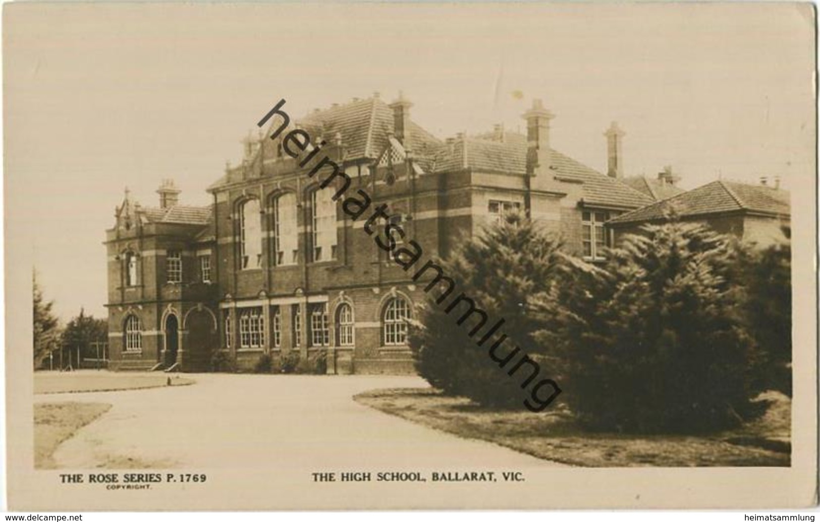 Ballarat - The High School - Victoria - Foto-AK - Verlag The Rose Stereograph Armadale - Ballarat