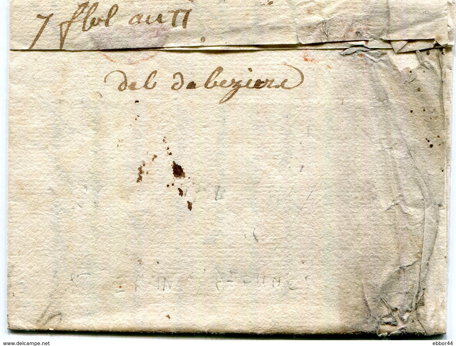 Deboursé Man De Beziers Sur Lettre De Toulouse Du 7 Floreal An 11 Taxée à 8 D - 1792-1815: Départements Conquis