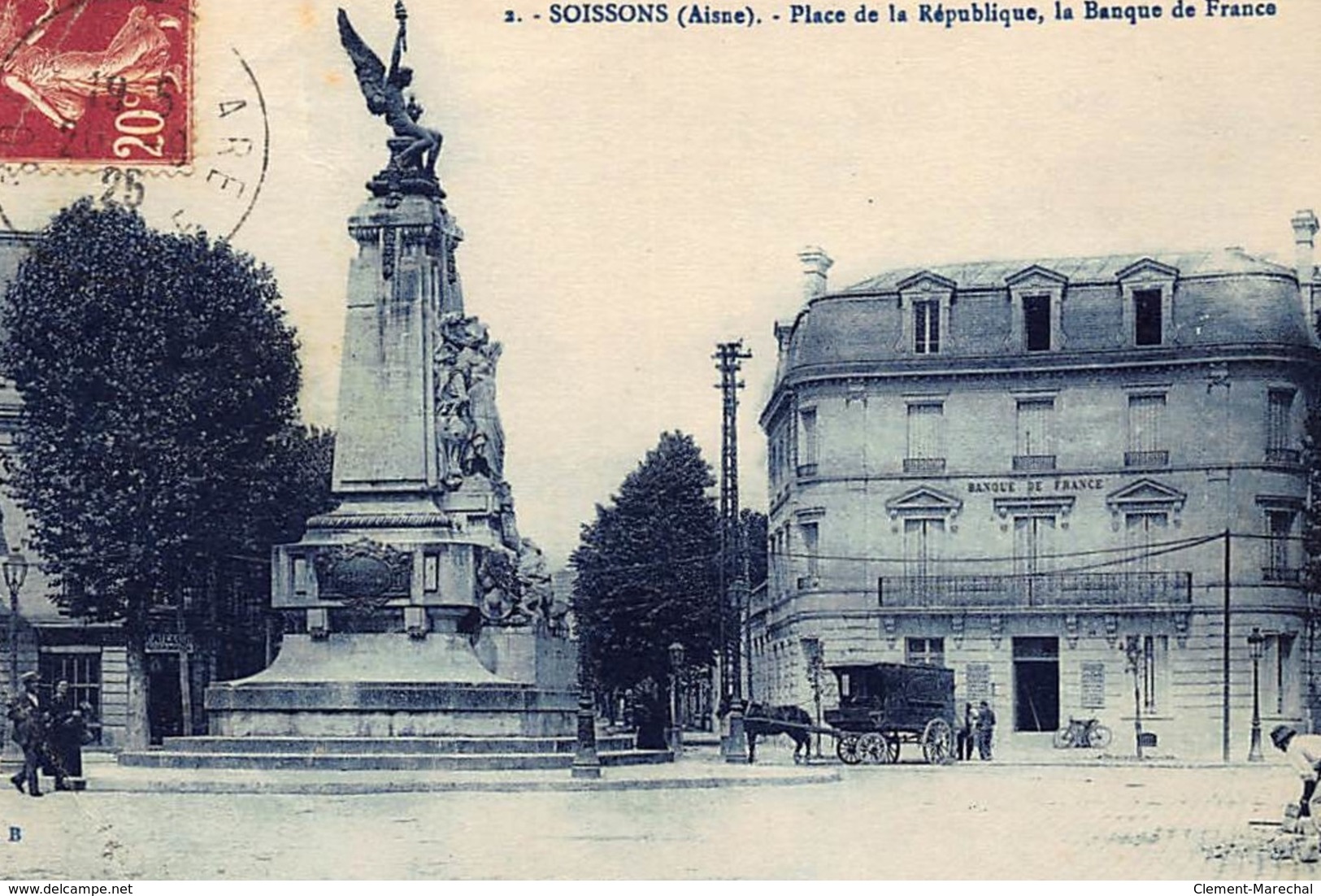 SOISSONS : Place De La Republique, La Banque De France - Etat - Banken