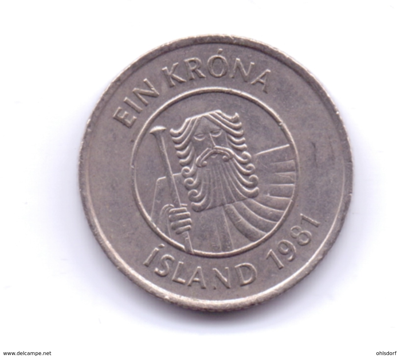 ICELAND 1981: 1 Krona, KM 27 - Island