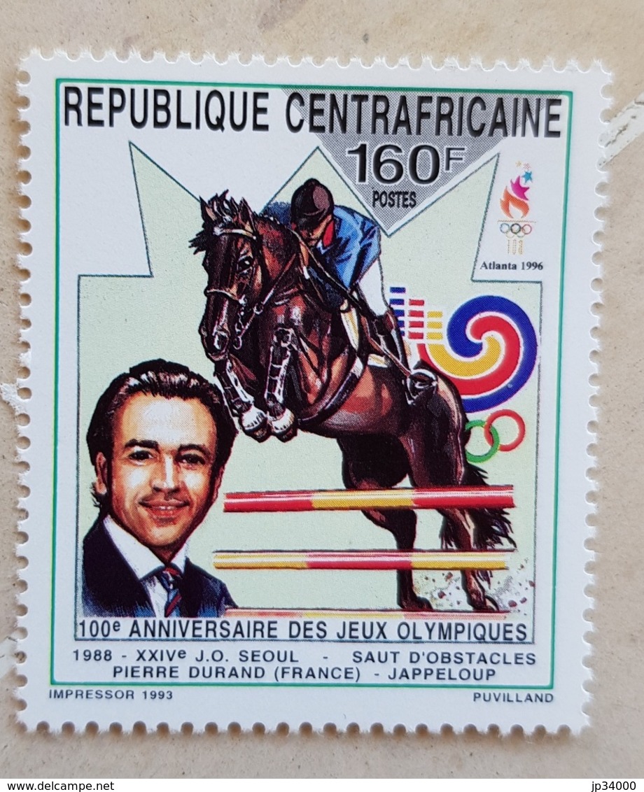 CENTRAFRIQUE Chevaux, Cheval, Horse, Caballo, Hippisme, Olympic Games .1 Valeur ** MNH (1988) - Horses