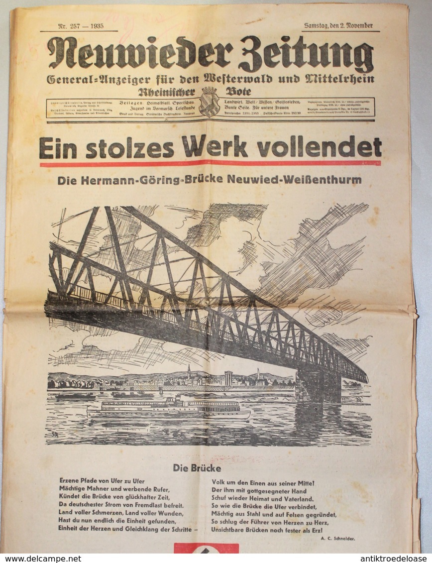 Fotoalbum 1936 Neuwieder Brückenbau Hermann-Göring-Brücke Mit Original Zeitung - War 1939-45