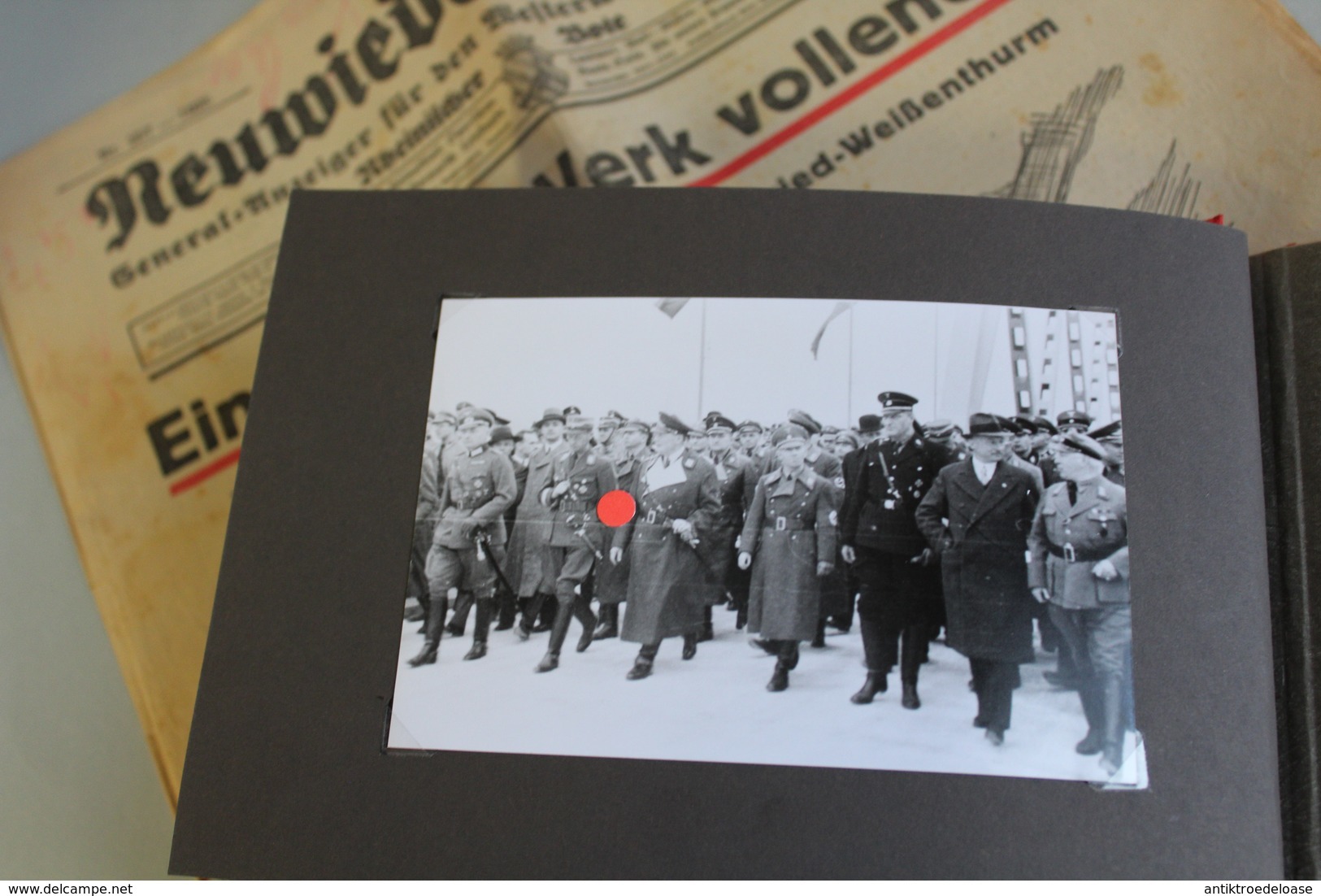 Fotoalbum 1936 Neuwieder Brückenbau Hermann-Göring-Brücke mit original Zeitung