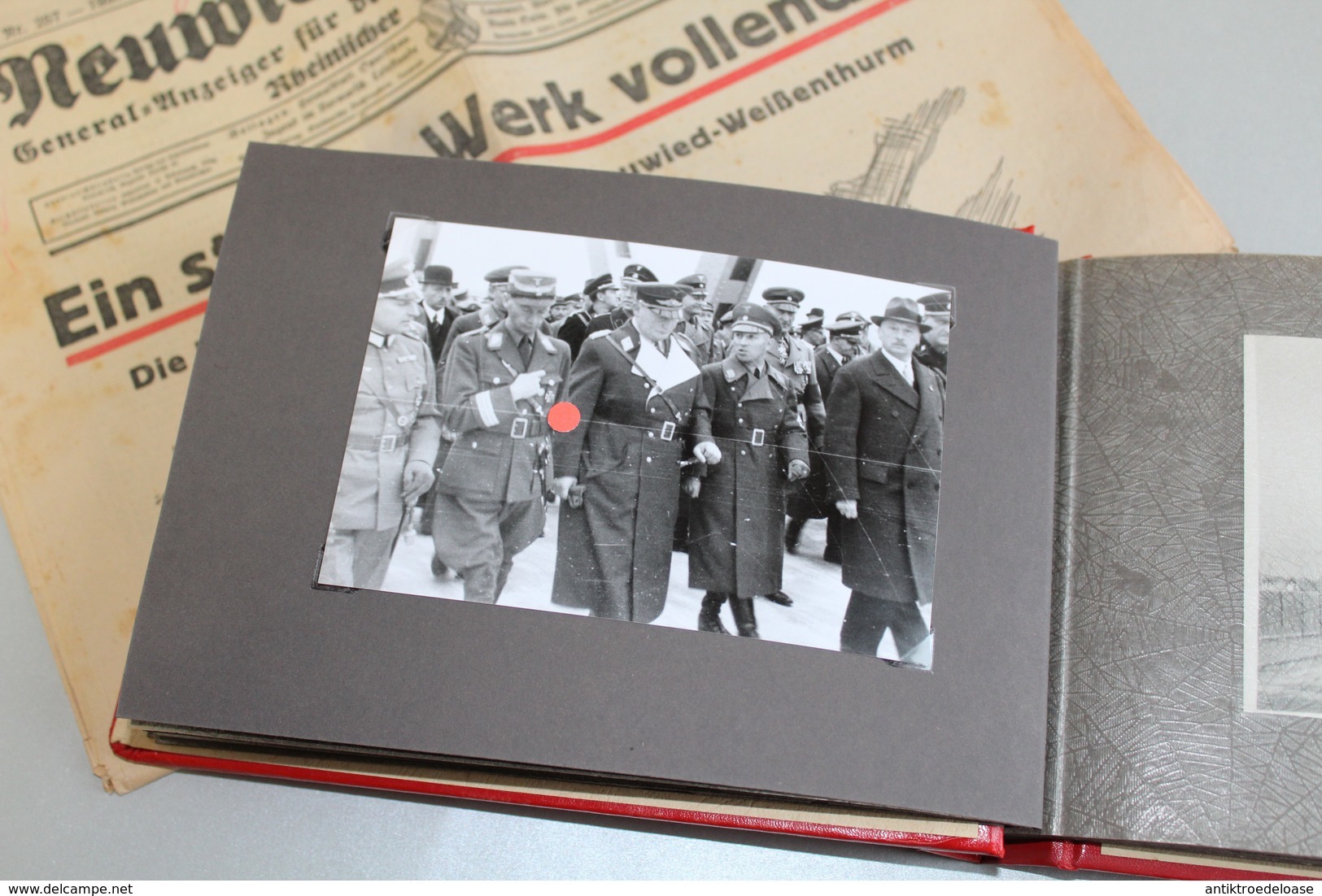 Fotoalbum 1936 Neuwieder Brückenbau Hermann-Göring-Brücke mit original Zeitung