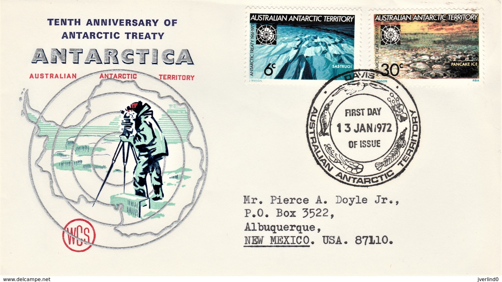 AAT Australian Antarctic Territory - Antarctic Treaty FDC Davis 1972 - Covers & Documents