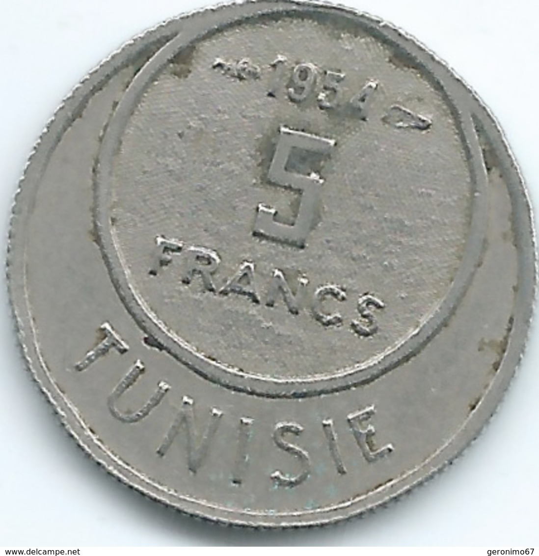 Tunisia - Muhammad VIII - 5 Francs - AH1373 (1954) - KM277 - Tunisia