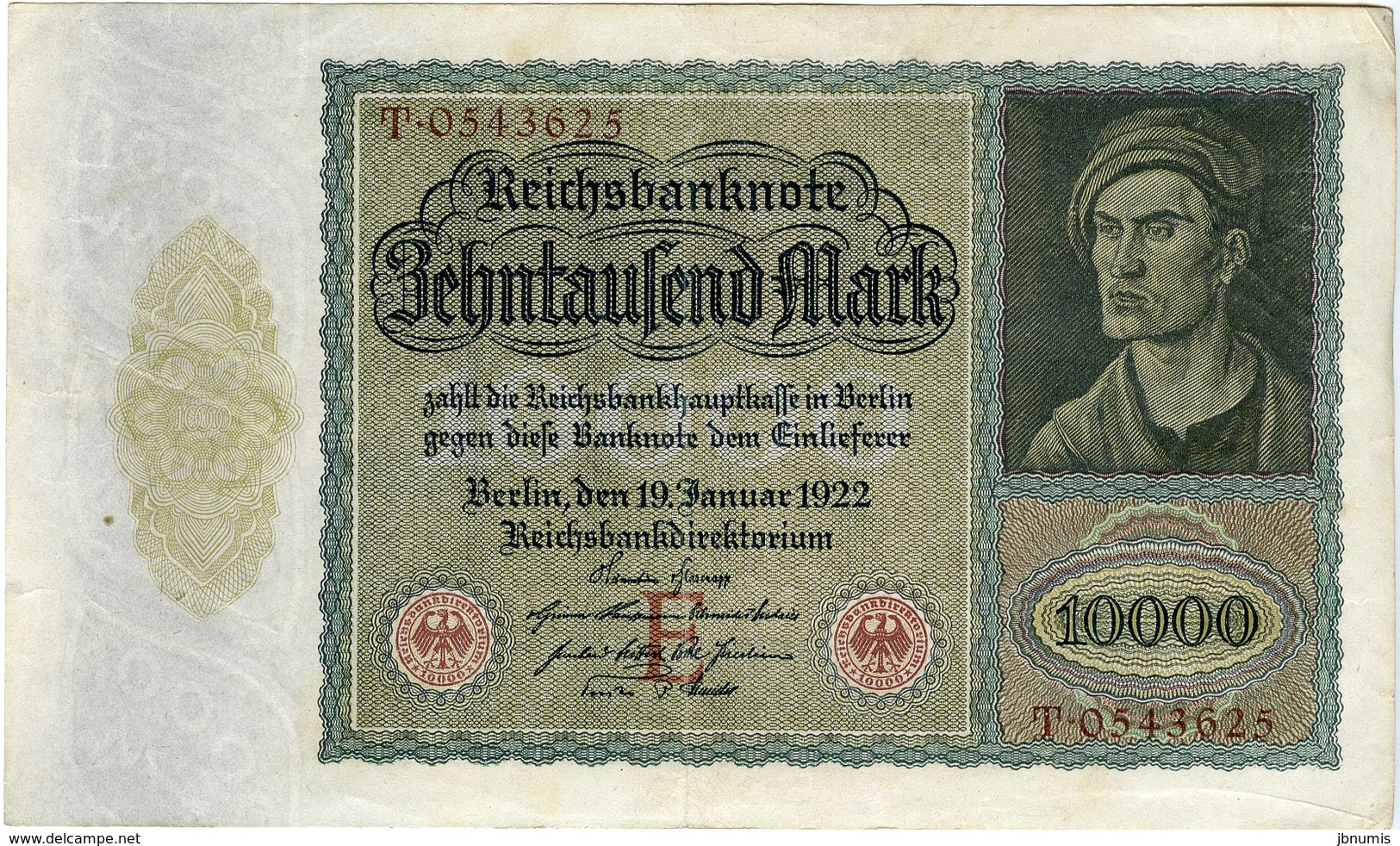 Allemagne Germany 10000 Mark 19 Januar 1922 P70 - 10000 Mark