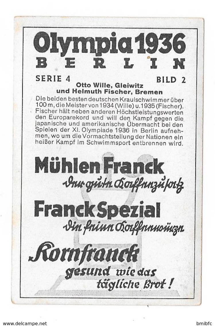 Olympia 1936 - BERLIN - Otto Wille, Gleiwitz Und Helmuth Fischer, Brenen - Trading Cards