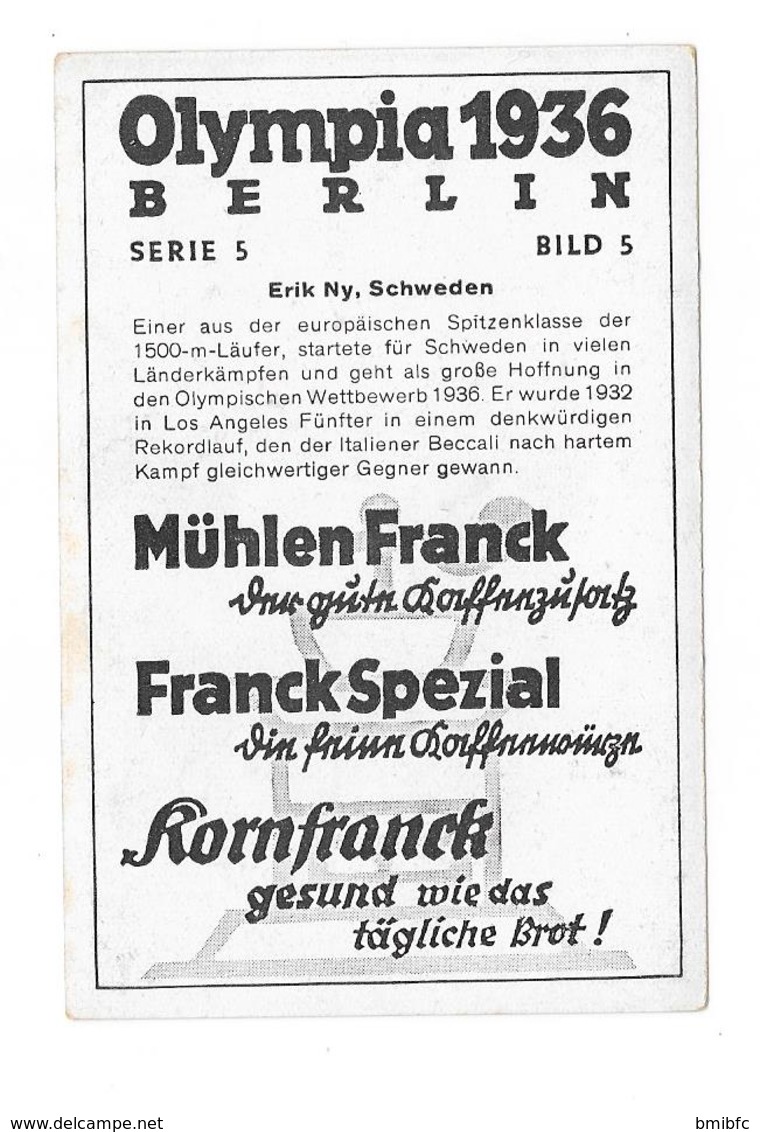 Olympia 1936 - BERLIN - Erik Ny, Schweden - Trading-Karten