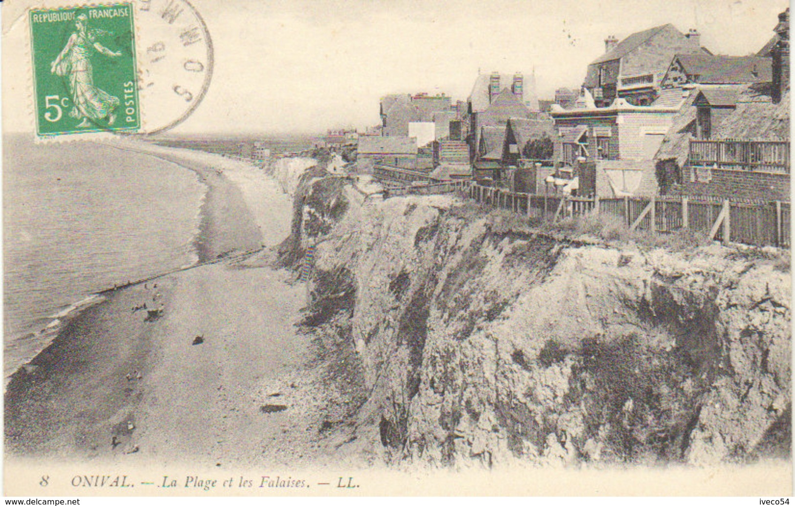1913    Ault - Onival     " La Plage  Et Les Falaises  " - Friville Escarbotin