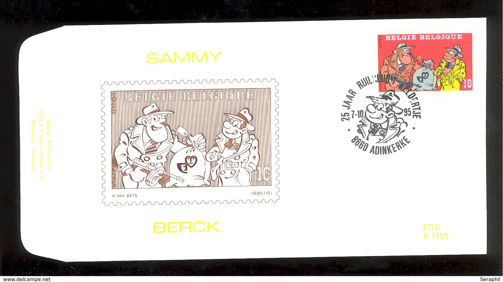 FDC - Sammy / Berck- B.D. -  Timbre N° 2619 - Tampon Adinkerke - 1991-2000