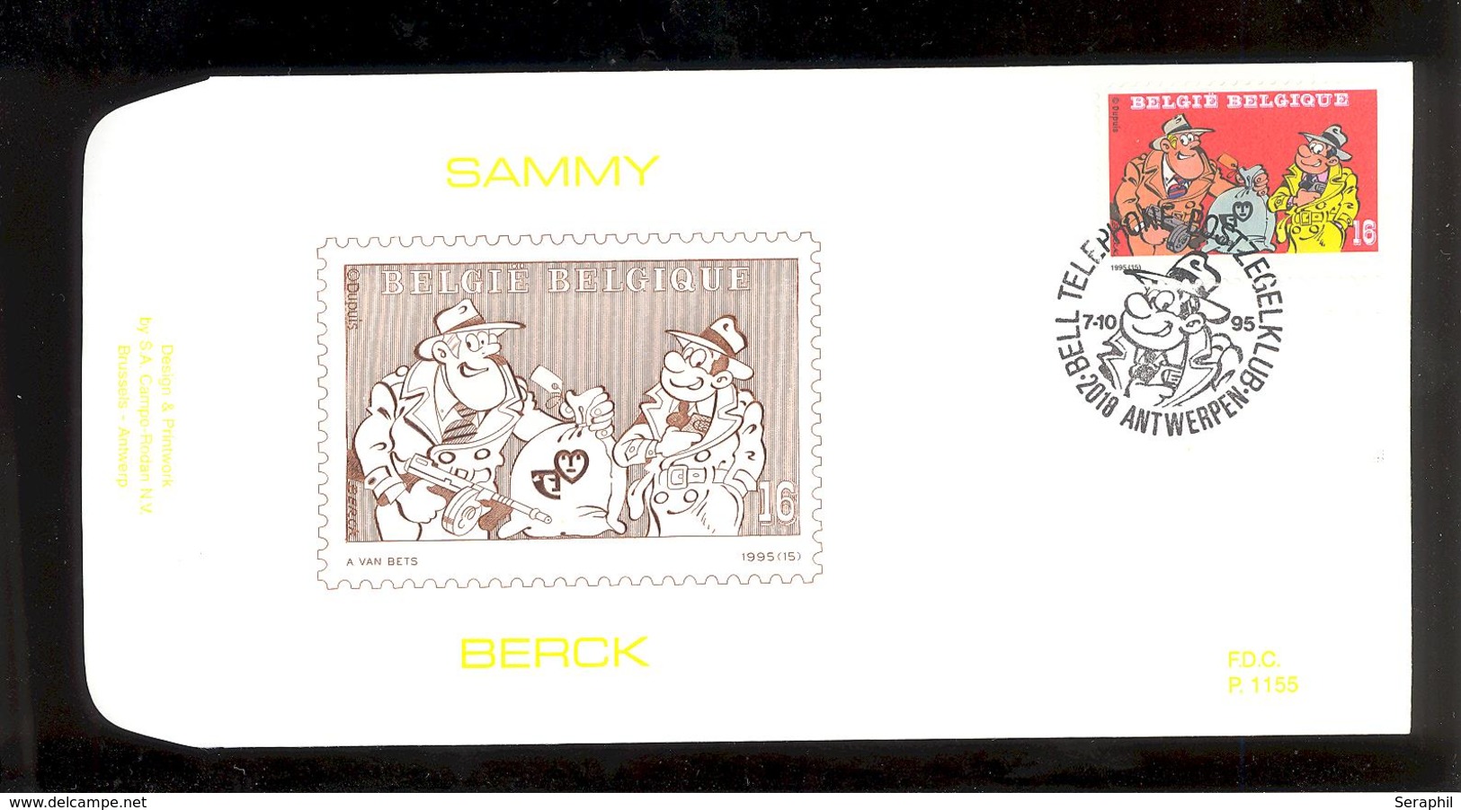 FDC - Sammy / Berck- B.D. -  Timbre N° 2619 - Tampon Antwerpen - 1991-2000