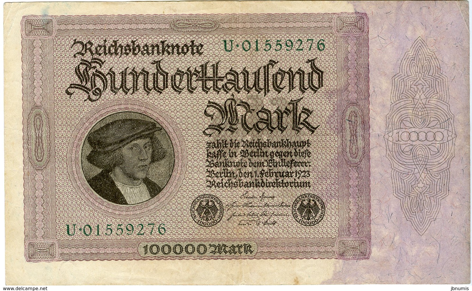 Allemagne Germany 100000 Mark 1 Februar 1923 P83a - 100000 Mark