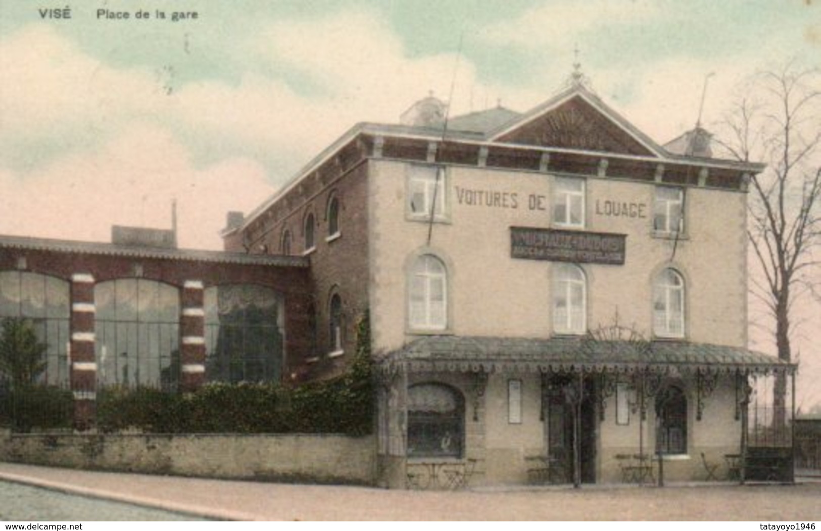 Visé  Place De La Gare Carte Colorisée Circulé En1910 - Visé