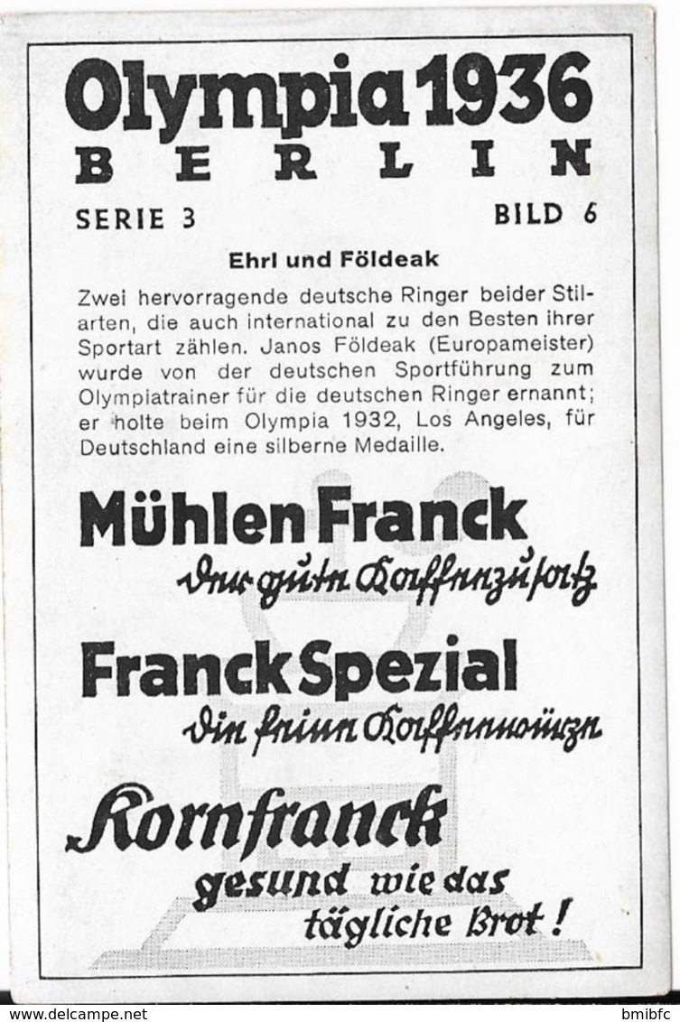 Olympia 1936 - BERLIN - Ehrl Und Földeak - Trading Cards