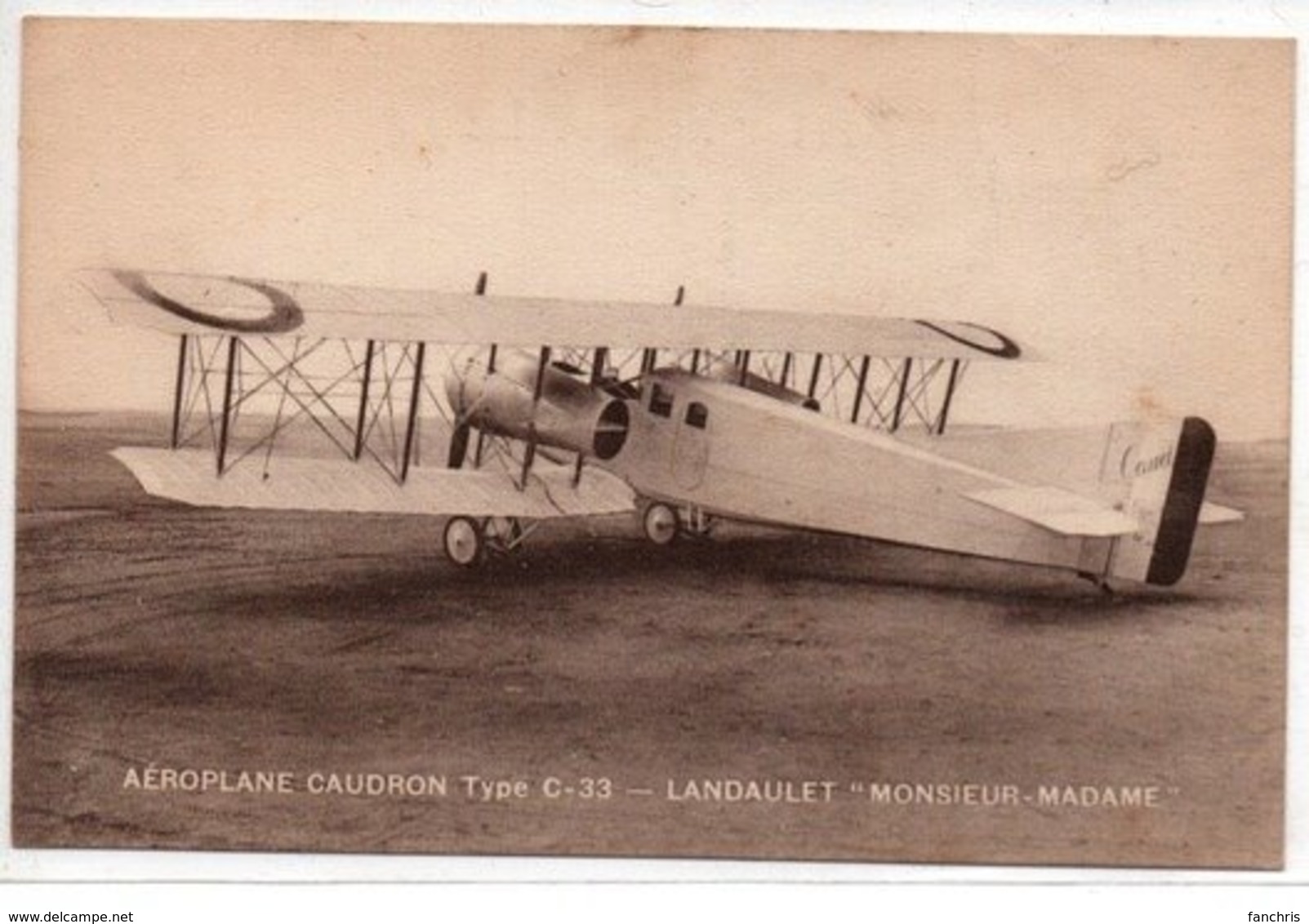 Aéroplane CAUDRON Type C.33-Landaulet "MONSIEUR-MADAME" - 1919-1938: Between Wars