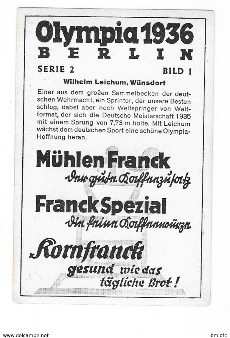 Olympia 1936 - BERLIN - Wilheim Leichum, Wünsdorf - Trading Cards