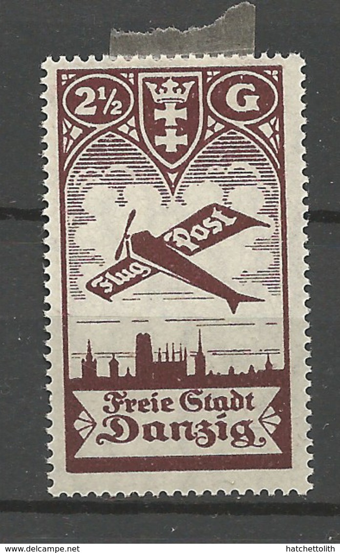 Danzig  1924  Mi.Nr.:202-206 Air Mail Issue Mint Hinged X - Other & Unclassified