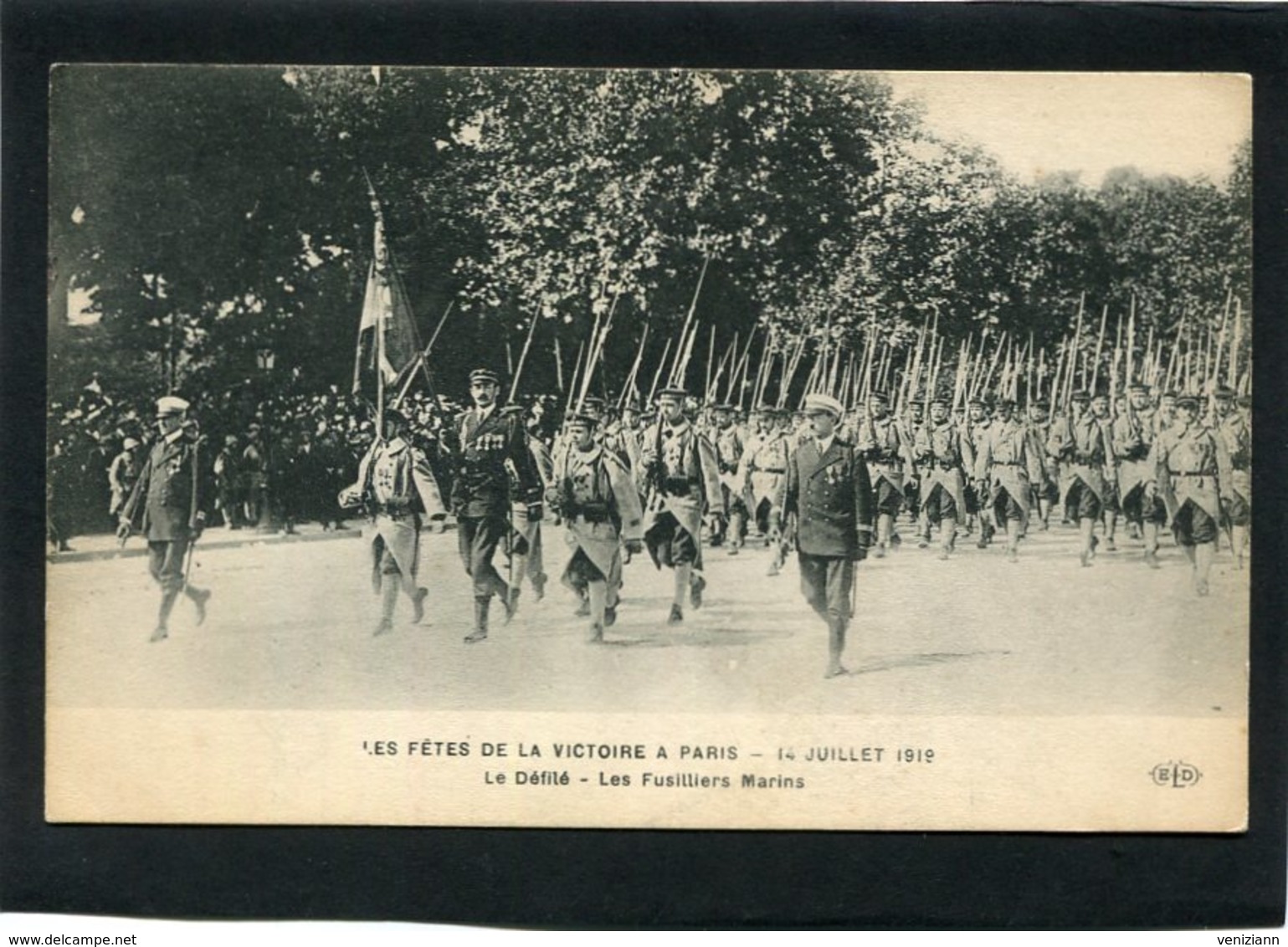 CPA - LES FÊTES DE LA VICTOIRE A PARIS, 14 Juillet 1919 - Le Défilé - Les Fusiliers Marins - Guerre 1914-18