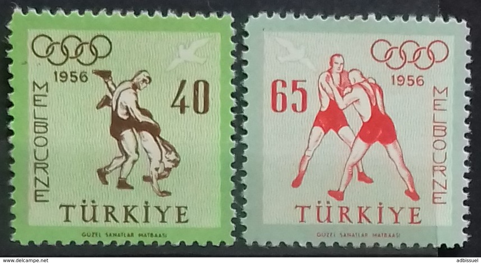 TURQUIE TURKEY POSTE AERIENNE N° 35 Et 36 COTE 2 €  NEUFS ** MNH 1956 JEUX OLYMPIQUES DE MELBOURNE - Estate 1956: Melbourne