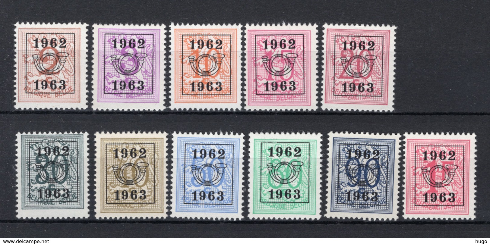 PRE725/735 MNH** 1962 - Cijfer Op Heraldieke Leeuw Type E - REEKS 55 - Typo Precancels 1951-80 (Figure On Lion)