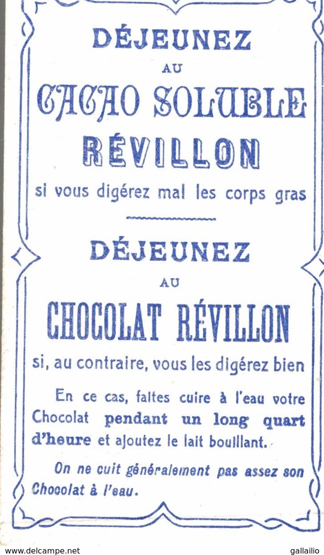 CHROMO CHOCOLAT REVILLON LES TROIS VERRES - Revillon