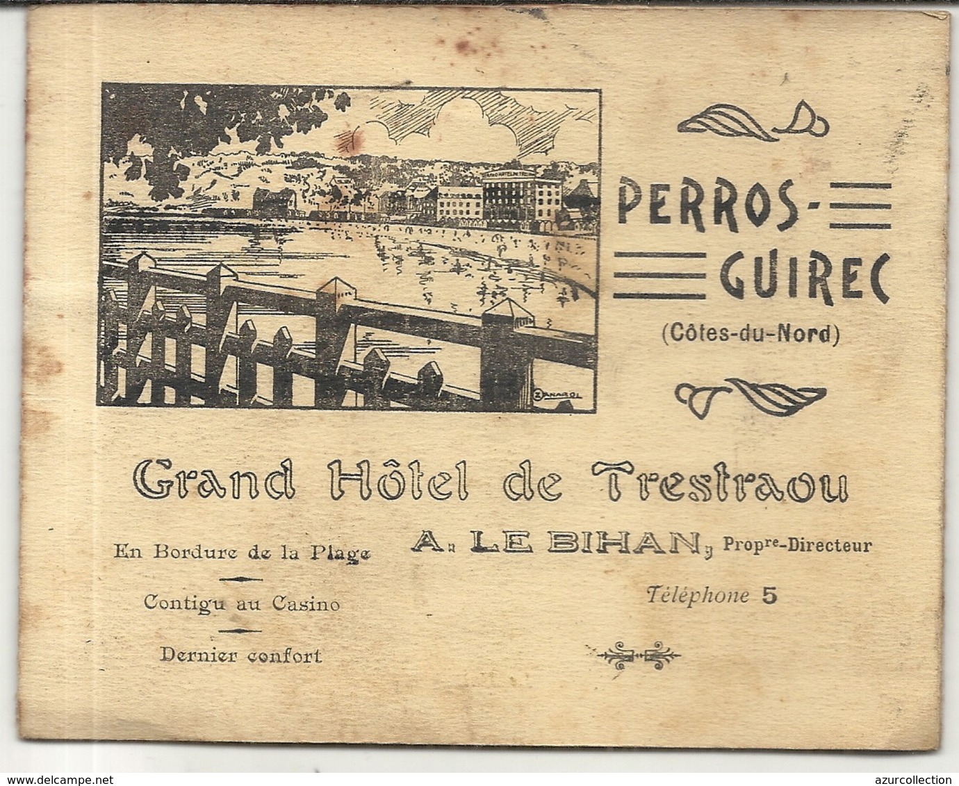 PERROS GUIREC. 22 . GRAND HOTEL DU TRESTRAOU . DEPLIANT - Advertising