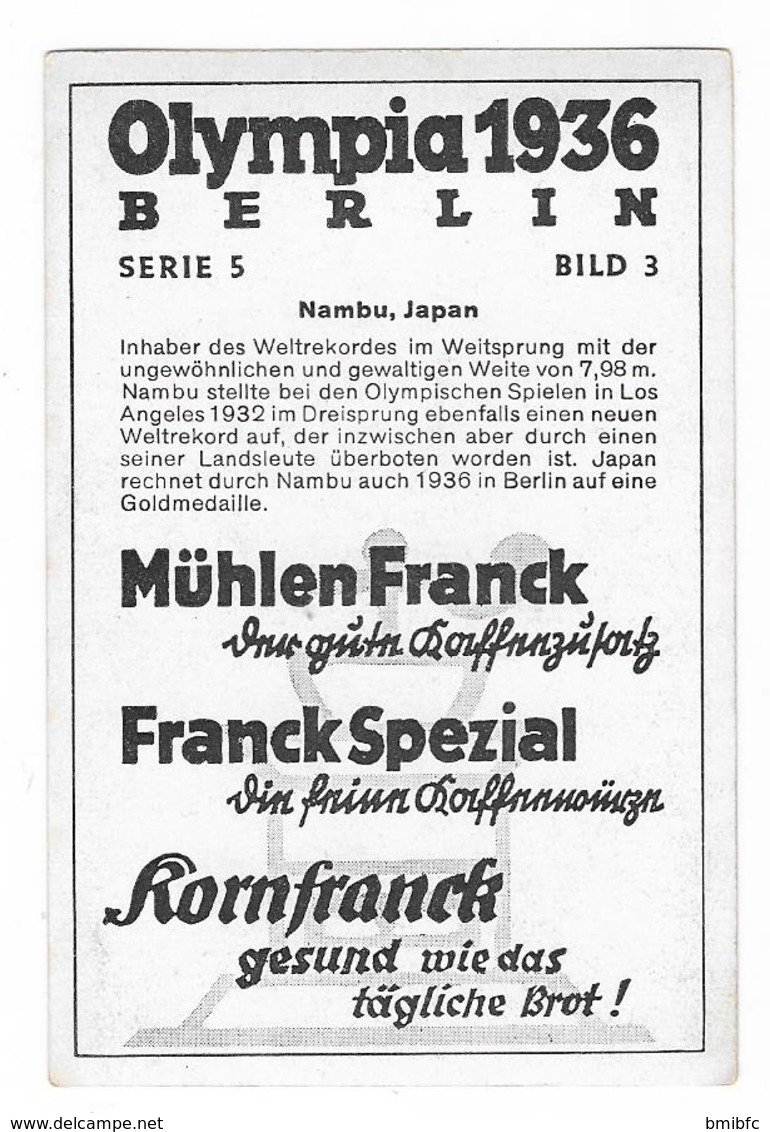 Olympia 1936 - BERLIN - Nambu, Japan - Trading Cards