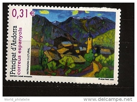 Andorre Espagnol Andorra 2008 N° 345 ** Patrimoine Culturel, Sispony, Tableau, Carme Massana, Pyrénées, Montagne Clocher - Unused Stamps