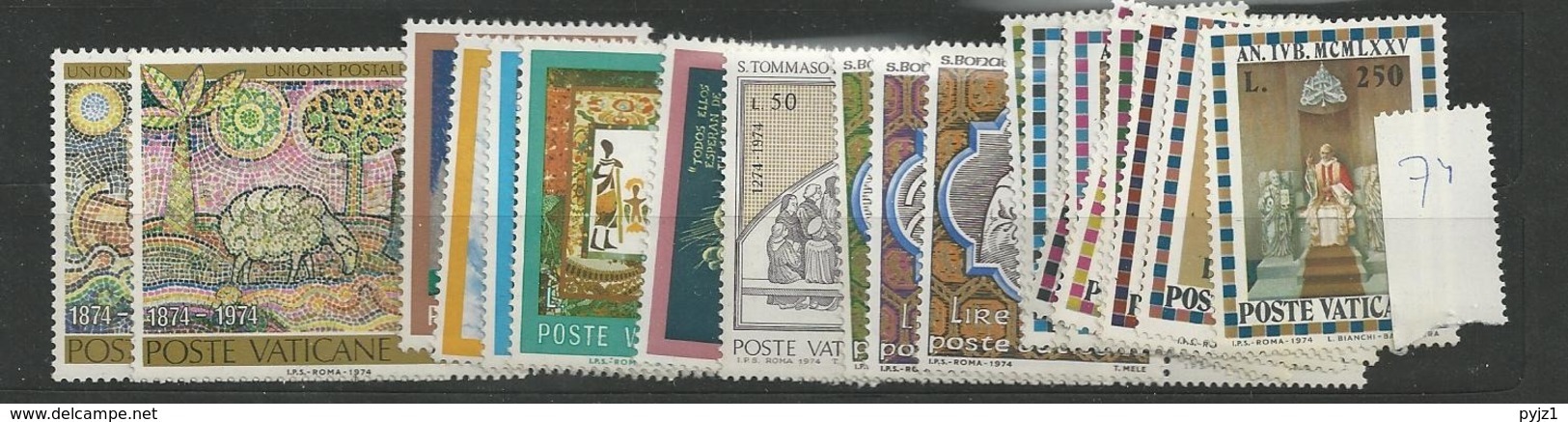 1974 MNH Vaticano, Vatikanstaat, Year Collection, Postfris** - Années Complètes