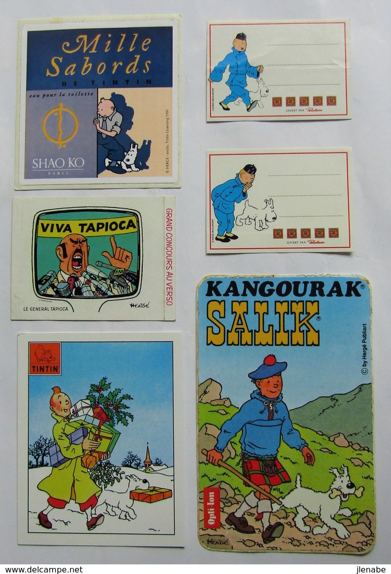 TINTIN Lot De 6 Autocoallants Anciens - Autocollants