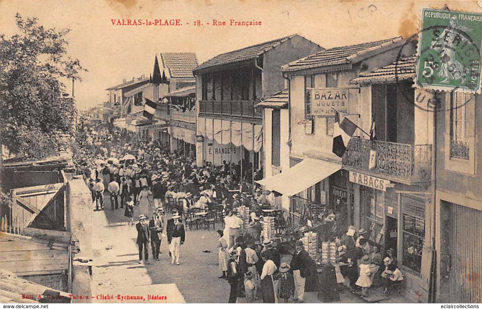 Valras La Plage           34          Rue Française . Éditeur Et Magasin De Cartes Postales         (Voir Scan) - Autres & Non Classés