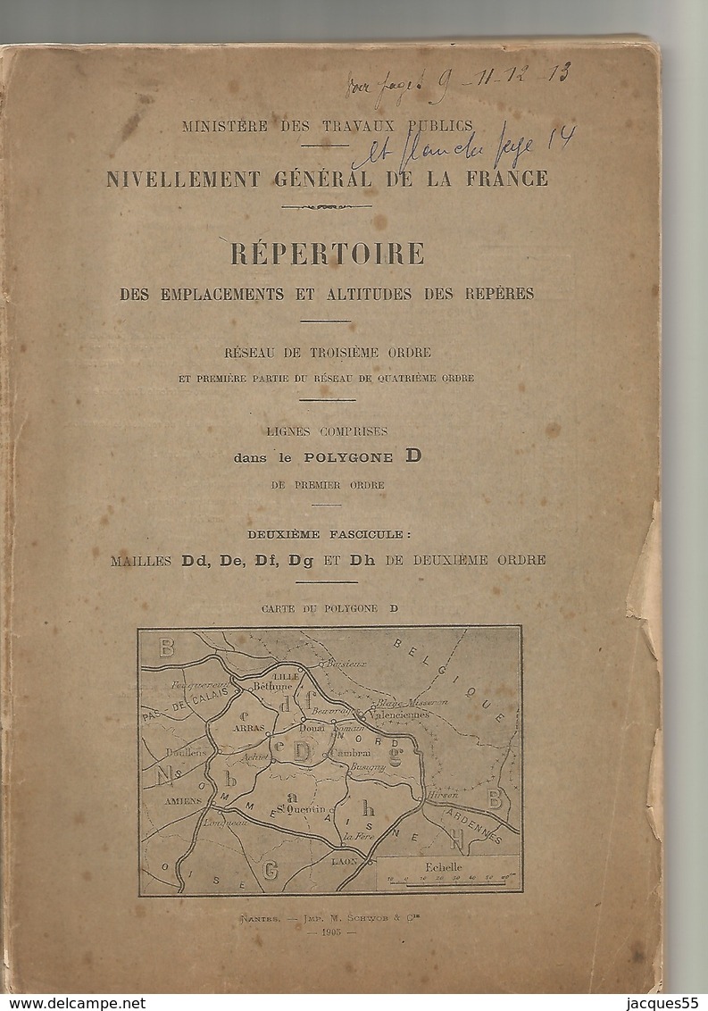 Nivellement-59--wicres-santes-wavrin-somain-le Cateau-maubeuge-templeuve-guise-la Cappelle-valenciennes..etc - Picardie - Nord-Pas-de-Calais